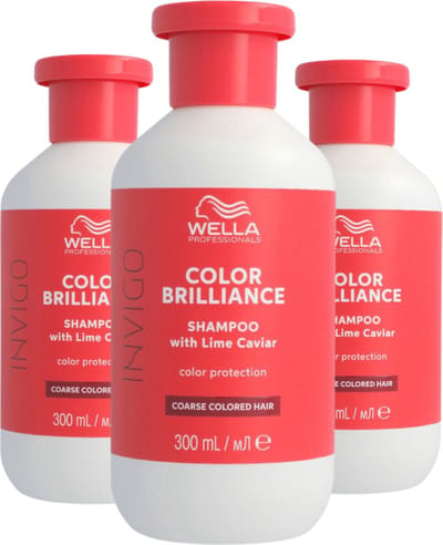 Wella Invigo Color Brilliance Shampoo Gekleurd & Dik Haar 300ml - 3 Stuks - Voordeelverpakking