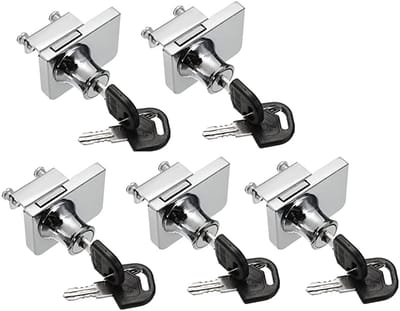 Dailygoody - Verchroomde Glas Cabinet Lock - Inclusief Sleutels - Veiligheid - Ideaal voor Retail en Thuisgebruik - Accessoires - Makkelijk te Install...