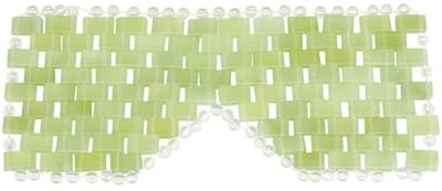 Jade Oogmasker - Natuursteen - Ontspanning Gezicht - Natuurlijke Temperatuurregeling - 19 x 12 cm - Groen