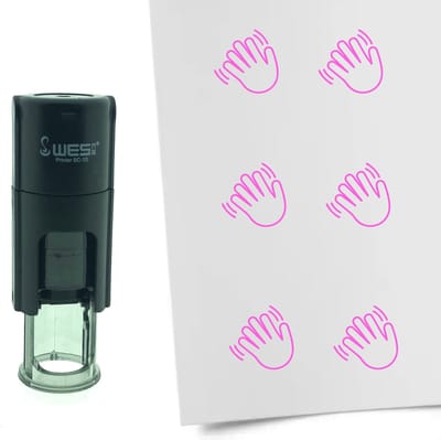 CombiCraft Stempel zwaaien 10mm rond - Roze inkt