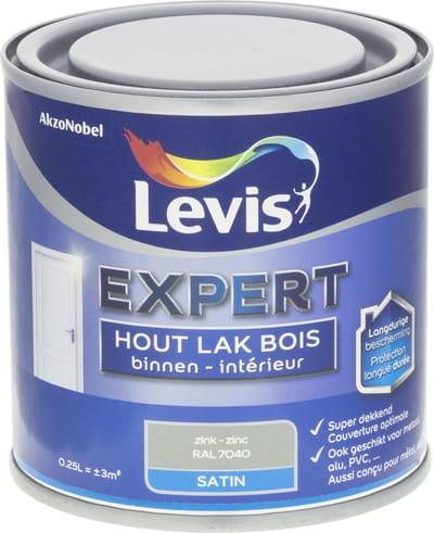 Levis - Expert Hout Lak Binnen Satin - Zink - 0,25 L