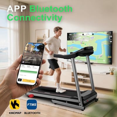Foldable Home Treadmill with Incline, - Wit - with Incline, 12 km/h, 15 - Medahomestore