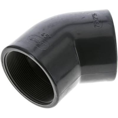 45° L-Koppeling Rp2 1/2'' Binnendraad PVC-U 16bar En 1452-3