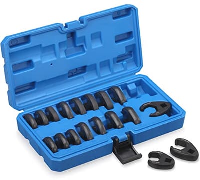Crowfoot Flare Wrench Set 18-delig - SAE & Metrisch, 3/8" Aandrijving - Hoogwaardige Chrom Vanadium Staal