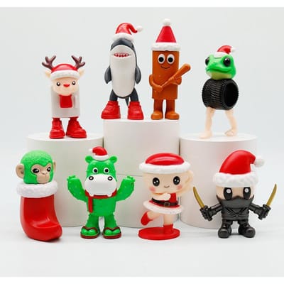 8 stuks Set Tung tung tung Sahur Figuren Kerstcadeau PVC Model Italiaanse Hersenkronkel Tun Tung Tung Sahur Actiefiguren Speelgoed red