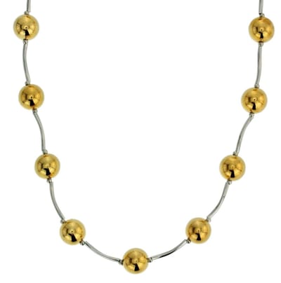 Behave - Korte bi color ketting met gouden kralen 47 cm (+8 cm verlengketting)