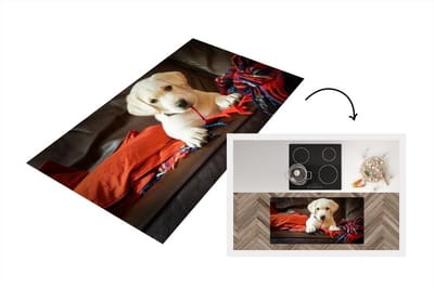 Keukenloper - Loper keuken - Labrador puppy met deken - 120x60 cm - Keukenloper vinyl