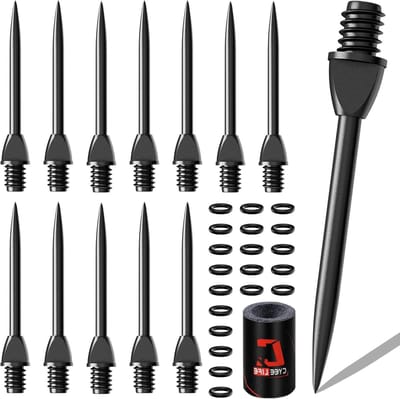 Stalen Dartpunten - Dart Accessoires - Darten Verbeteren - 2BA Schroefdraad - 12 Stuks - Zwart
