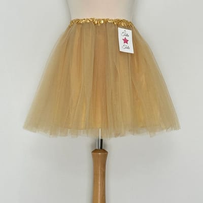 Lichtbruin tule rokje met voering - Lengte rok 46 cm