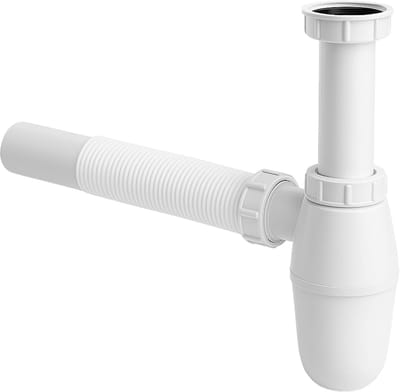 Badplaats Sifon - Wastafel Afvoer - Aansluiting Sanitair - Complete Set - 40mm Gat - Wit