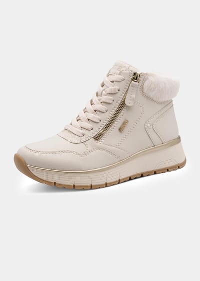 Enkellaarsjes met imitatiebont - gebroken wit - Gr. 36 van Goldner Fashion