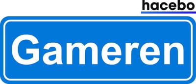 Hacebo - Plaatsnaam Sticker - 29x10 CM - Gameren sticker - Verkeersborden sticker - grappige cadeaus - Gameren