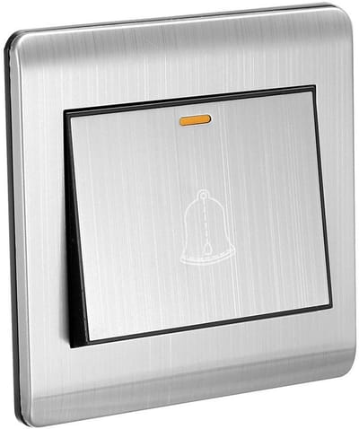 Draadloze Deurbel Drukknop Zilver RVS Rechthoekig 250V 16A