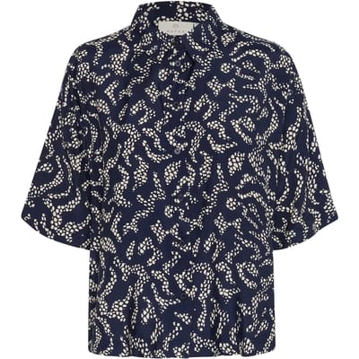 Overhemd met lang mouwen Baggy fit Midnight Marine Lace Print dark blue