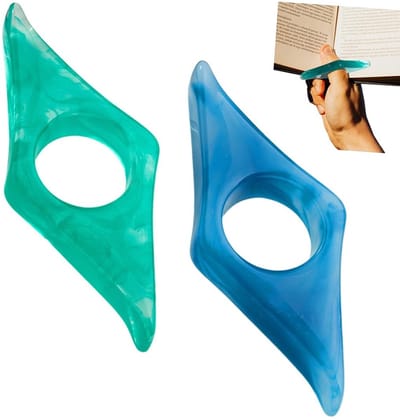 Dailygoods- Duimring 2 Stuks - Boekhouder/Zijhouder - Transparant - Leesaccessoires - Hars - Geschikt voor Boekenliefhebbers - Bladwijzer
