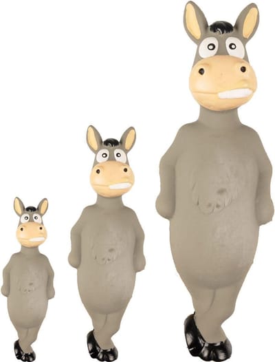 Flamingo Squeaky Ezel - Hondenspeelgoed - 5 cm - Grijs