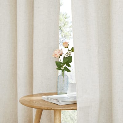 Dailygoods- Gordijn van natuurlijk linnen - Lichtfilterend - Privacy - 140 cm breed x 200 cm hoog - 2 stuks - 8 metalen ogen - Raamdecoratie