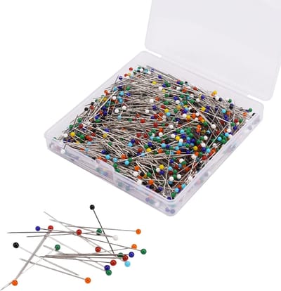 1000 Stuks Hoogwaardig Roestvrij Staal Spelden Met Kop, Hittebestendig Recht Lange Glazen Kopspelden, Meerkleurige Kopspelden voor Stof, Sieraden Doe-Het-Zelf, Knutsel- En Naaiproject, Decoratie