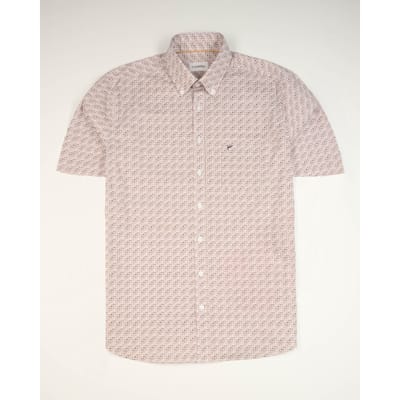 Campbell Casual Overhemd Bran Orange Brown Heren