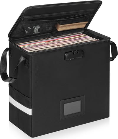 Waterafstotende Vinylplatenbox met Slot voor 50+ Enkele Platen