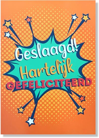 Geslaagd Wenskaart - 12x17cm - Gevouwen kaart inclusief envelop - Diploma Gehaald