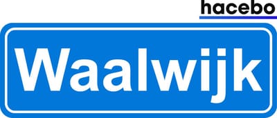 Hacebo - Plaatsnaam Sticker - 29x10 CM - Waalwijk sticker - Verkeersborden sticker - grappige cadeaus - Waalwijk