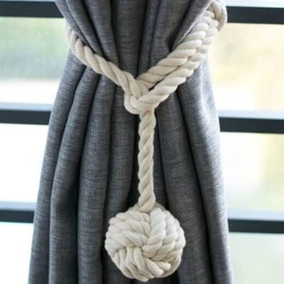 Dailygoods- Gordijn Tiebacks Handgebreid - 2 Stuks - Katoenen Gordijnhouders - Retro Stijl - Eenvoudig Ontwerp - Perfecte Afwerking