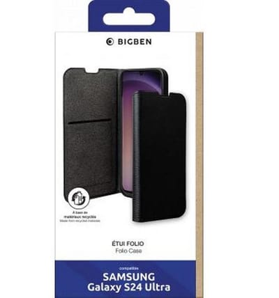 Bigben Connected - Telefoonhoesje voor Samsung Galaxy S24 Ultra - Pasjeshouder - Zwart