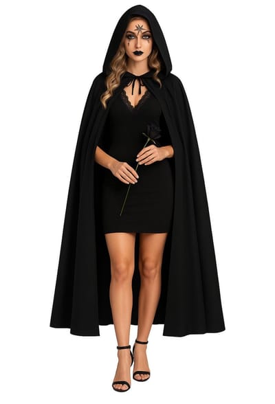 Boland Verkleed Schminkset zwarte weduwe - incl cape - Carnaval/Halloween - met spinnen