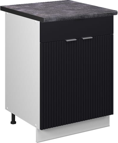 Vicco Fame-Line Keukenonderkast – 60 cm met lade, WB Antraciet Zwart gestreept
