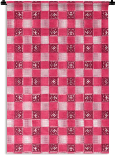 Wandkleed - Wanddoek - Roze - Patronen - Bloemen - 120x180 cm - Wandtapijt