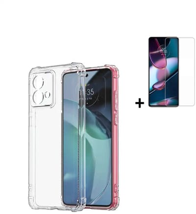 Siliconen Hoesje Transparant Geschikt voor Motorola Moto G84 – Moto G84 Screenprotector – Moto G84 Hoesje Siliconen Transparant Shock Proof + Screenprotector