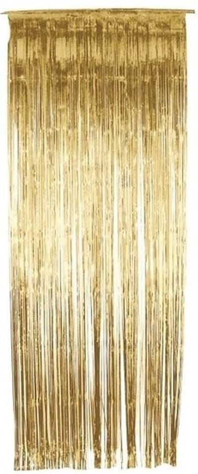 Folie deurgordijn versiering - 3x - goud - 244 x 91 cm - glitter and glamour wanden - grote oppervlakten maken in glitter folie