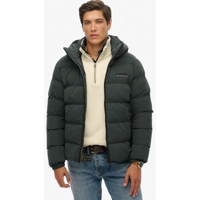 Superdry - Microvezel Sport Puffer Jas Met Capuchon - Heren - Gewatteerde jassen