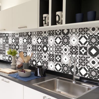 Zelfklevende tegelmuurstickers voor keuken en badkamer - 30 cementtegelstickers, Azulejos Sonorita - 30 stickers, 20x20cm