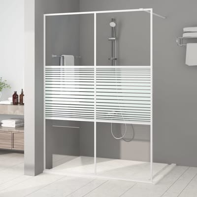 vidaXL - Inloopdouchewand - 140x195 - cm - transparant - ESG-glas - wit