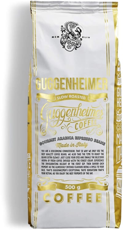 Guggenheimer Coffee Koffiebonen – 2 kg – Gourmet Arabica & Extra Langzaam Geroosterd, 4 x 500g