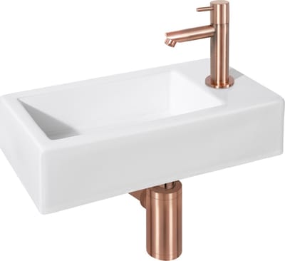 Differnz Fonteinset Mix&match Ravo Keramiek Recht Rood Koper