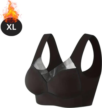 Bovista BH Zonder Beugel - Zonder Bandjes - Push-up Bh's - Comfort Beha - Comfortabel - Sterk - Dames - Zwart - Maat XL