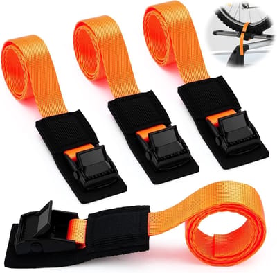Korte Lashing Straps met Padding - 4 Stuks voor Fietsen, Kayaks en Dakkoffers - 0.5m Verstelbare Bevestigingsriemen met Klem