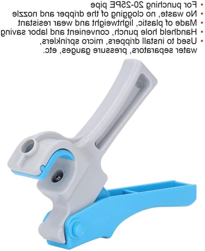 3mm Drip Irrigation Hole Punch Tool voor PE20-25 Buizen - Handheld Plastic Punch, Multifunctionele Irrigatie Tool met Snijblad en Drip Insert voor Tuin en Landbouw