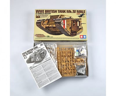 Tamiya Modelbouwpakket Militaire voertuigen - 30057 WWI British Tank Mk. IV Male (mot.) with 5 Figures Plastic - 1:35 - Modelbouw