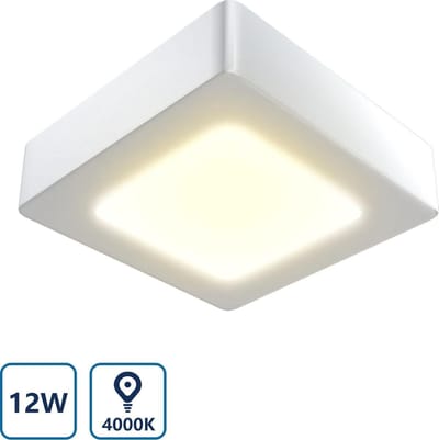 Aigostar - LED Plafonnière - Vierkante plafondlamp - 12W vervangt 57W - 4000K - helder wit licht
