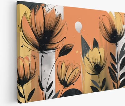 Saammp Muurcirkel Hout - Schotse Hooglander Koe in de sneeuw - Dieren - Natuur - Ø 80 - Wandcirkel - Wanddecoratie Cirkel - muurdecoratie Woonkamer - Slaapkamer decoratie - Rond Schilderij