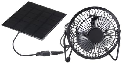 5W USB Zonnepaneel Bureauventilator, Klein Buitenmodel, Geschikt voor Huis, Bureau & Laptop