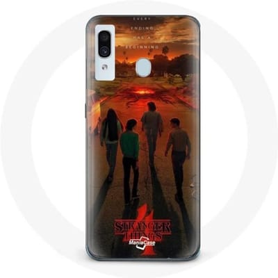 Hoesje voor Samsung Galaxy A40 Stranger Things Seizoen 4 Poster Art Crews of the New Theory