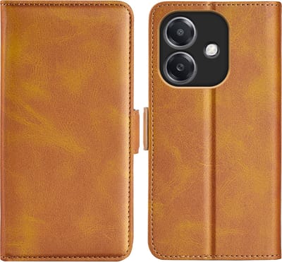 MobyDefend Hoesje - Geschikt voor Oppo A60 5G / A40 / A40m - Luxe Wallet Book Case (Sluiting Zijkant) - Lichtbruin