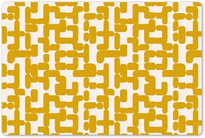 Placemats 45x30 cm - Placemat kunststof - 1 stuk - Geel - Beige - Patroon - Borden onderleggers - Decoratie voor op tafel - Keuken tafeldecoratie accessoires - Vinyl onderlegger - Tafelversiering