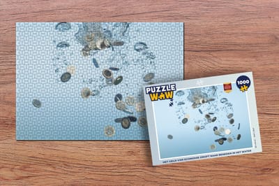 Puzzel Het geld van economie drijft naar beneden in het water - Legpuzzel - Puzzel 1000 stukjes volwassenen