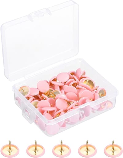 Decoratieve Punaises - Tekst Pinnen - Foto's Bevestigen - Stevige Plastic Kop - 200 stuks - Roze